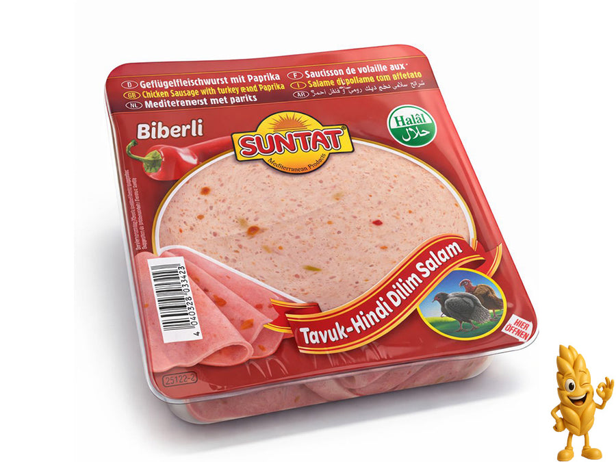 Suntat Salám kuřecí s krůtím masem Plátky, Paprika 200g
