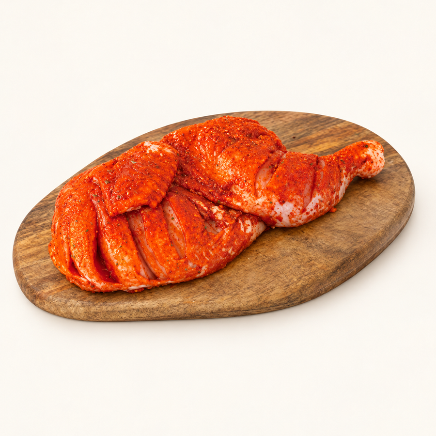 Kuře půlka s indickým kořením tandoori cca 500g – krémové pozadí